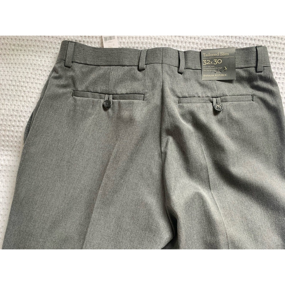 Banana Republic 32X30‎  Tailored Slim Fit Grey Pant NWT - Picture 6 of 11